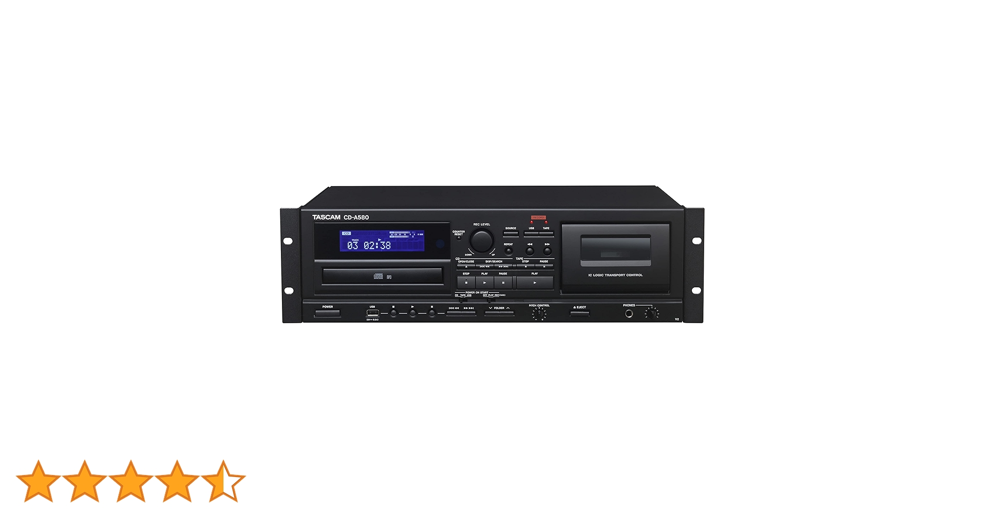 ラジオ・コンポ TASCAM CD-A580 CD Player /Cassette Deck TASCAM CD-A580 CD / USB / Cassette Player / Recorder